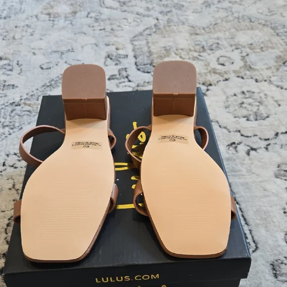 Lulu's Tan Strappy Block Heel Sandals - Picture 4 of 4